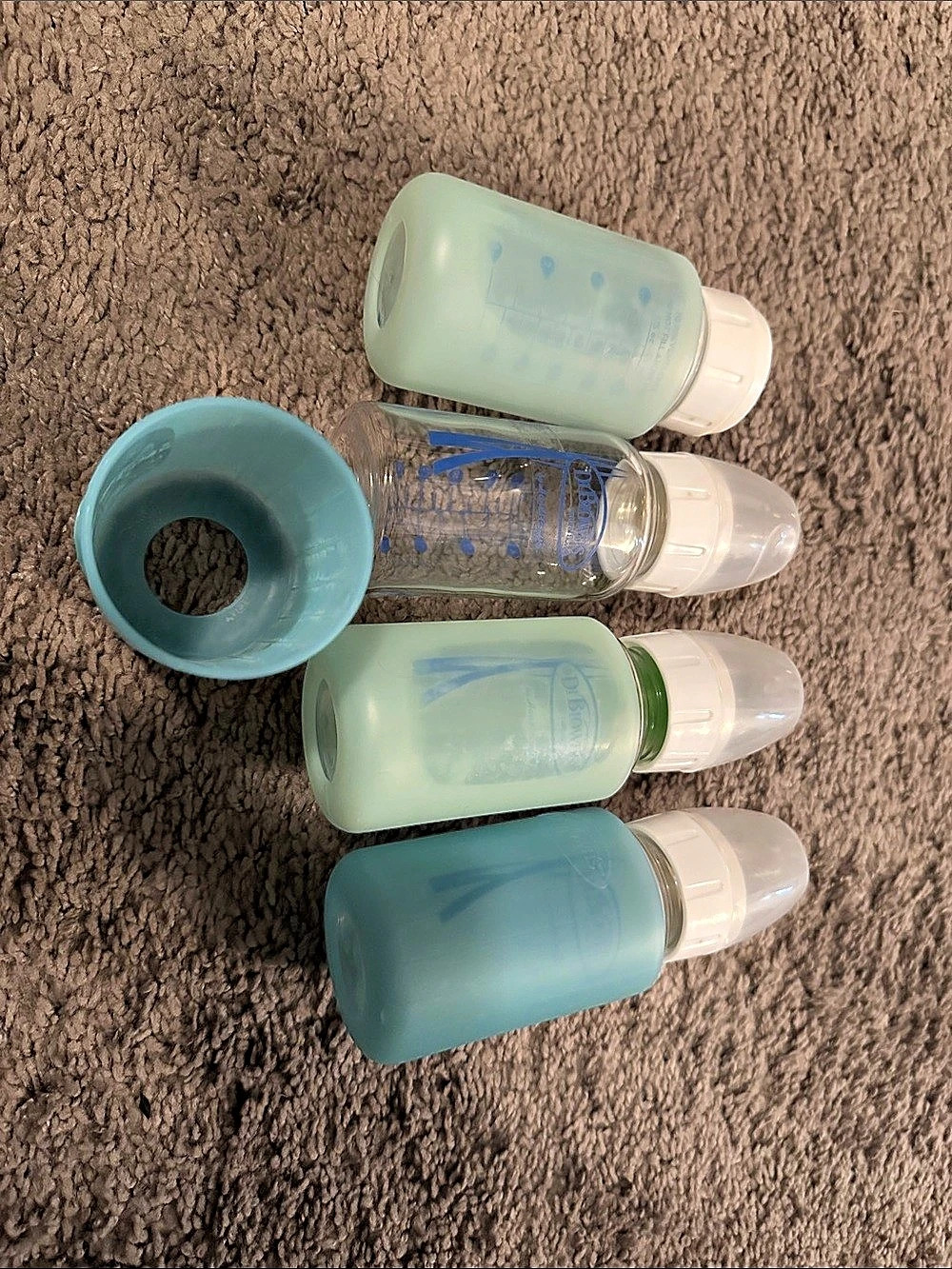Dr. Brown's 4 oz Glass Baby Bottles with Silicone Sleeves